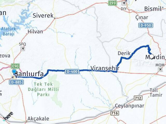 Şanlıurfa Otogarı Artuklu Arası Kaç Km - Yol Tarifi