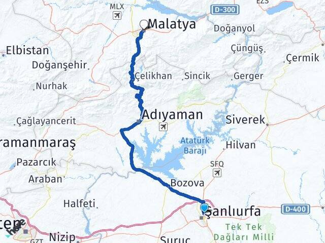 Şanlıurfa Otogarı Malatya Arası Kaç Km - Yol Tarifi