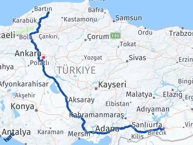 Şanlıurfa Pınarbaşı Kastamonu Arası Kaç Km - Yol Haritası