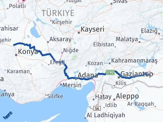 Şanlıurfa Sarayönü Konya Arası Kaç Km - Yol Haritası