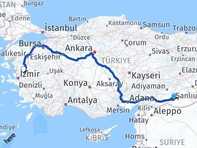 Şanlıurfa Saruhanlı Manisa Arası Kaç Km - Yol Haritası