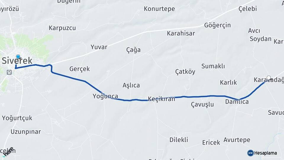 Şanlıurfa Siverek Karacadağ Siverek Arası Kaç Km - Yol Haritası