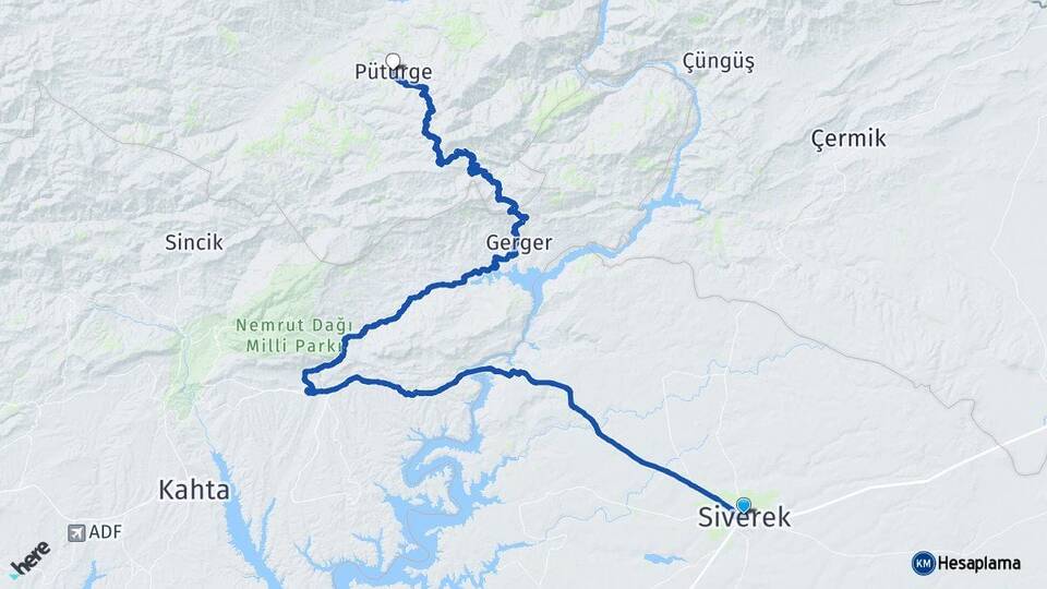 Şanlıurfa Siverek Pütürge Malatya Arası Kaç Km - Yol Haritası
