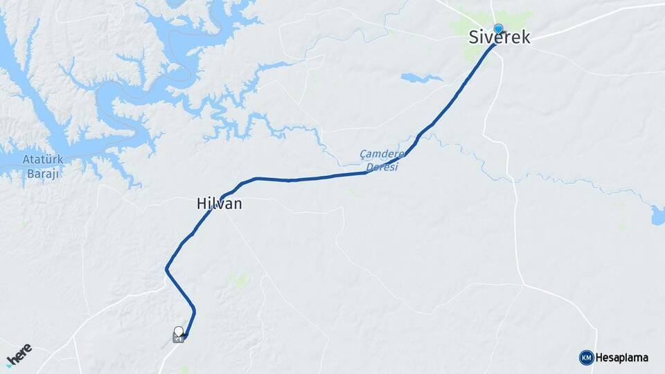 Siverek Ş.Urfa GAP Havalimanı Arası Kaç Km - Yol Tarifi
