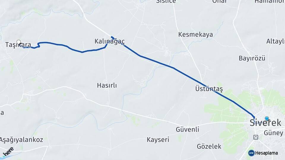 Şanlıurfa Siverek Taşıkara Siverek Arası Kaç Km - Yol Haritası