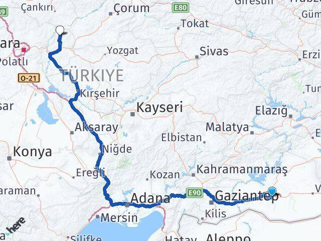 Şanlıurfa Sulakyurt Kırıkkale Arası Kaç Km - Yol Haritası