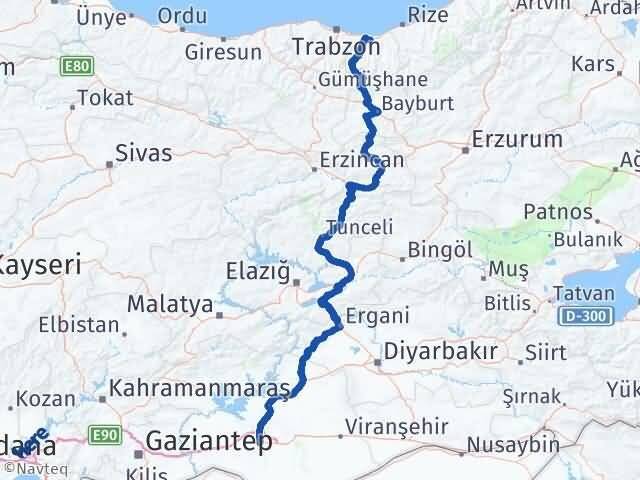 Şanlıurfa Sürmene Trabzon Arası Kaç Km - Yol Haritası