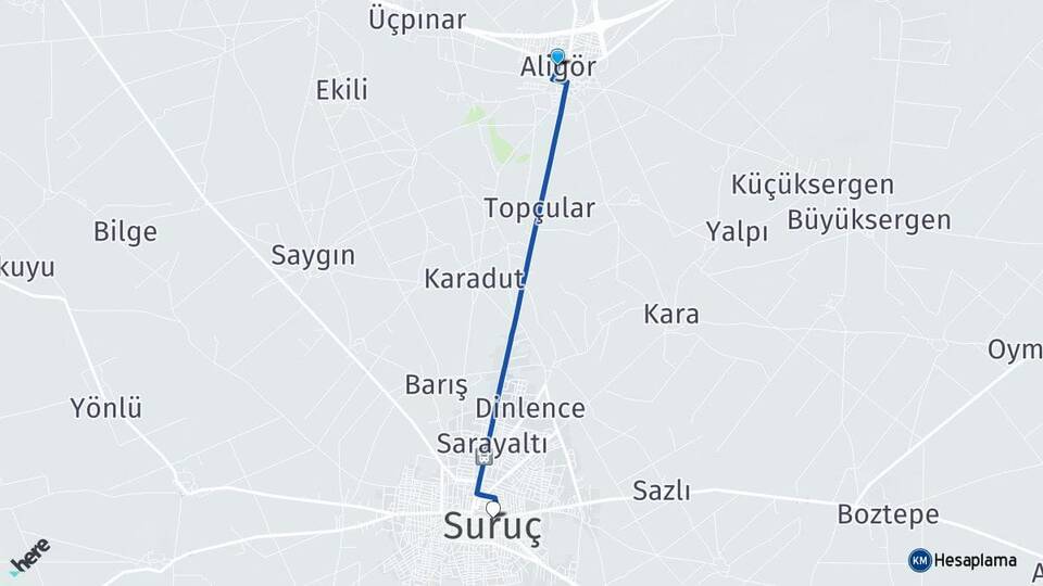 Aligör Suruç Arası Kaç Km - Yol Tarifi