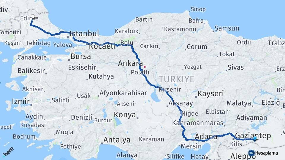 Şanlıurfa Suruç Kırklareli Arası Kaç Km - Yol Haritası