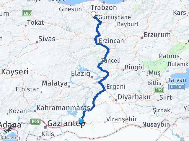 Şanlıurfa Torul Gümüşhane Arası Kaç Km - Yol Haritası