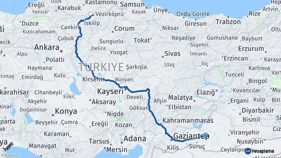 Şanlıurfa Tosya Kastamonu Arası Kaç Km - Yol Haritası