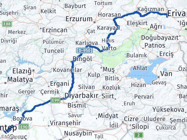 Şanlıurfa Tuzluca Iğdır Arası Kaç Km - Yol Haritası
