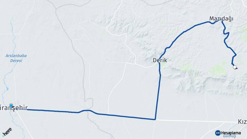 Şanlıurfa Viranşehir Artuklu Mardin Arası Kaç Km - Yol Haritası