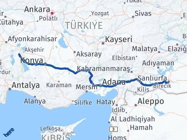 Şanlıurfa Yalvaç Isparta Arası Kaç Km - Yol Haritası