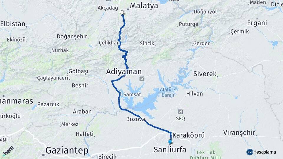 Şanlıurfa Yeşilyurt Arası Kaç Km - Yol Tarifi