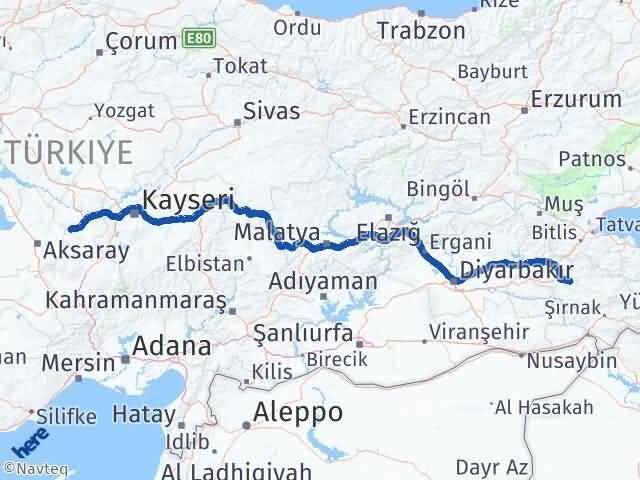 Siirt Acıgöl Nevşehir Arası Kaç Km - Yol Haritası