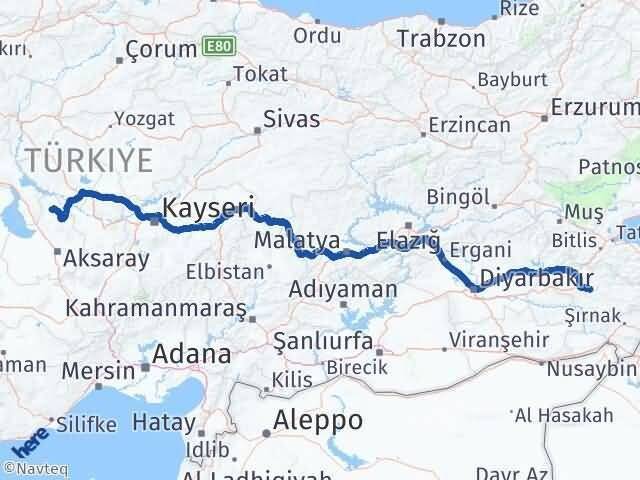 Siirt Ağaçören Aksaray Arası Kaç Km - Yol Haritası