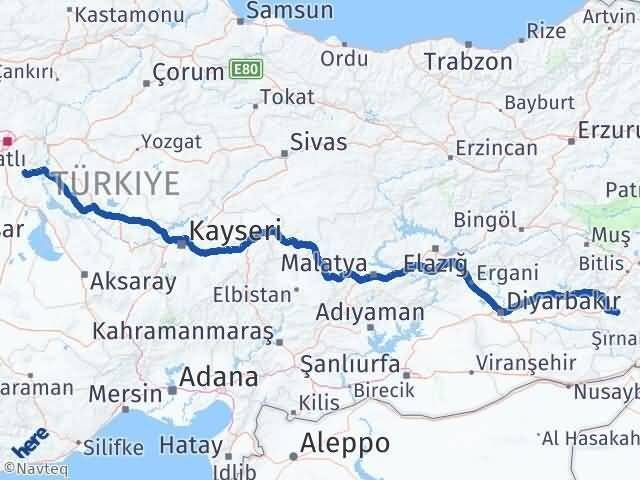 Siirt Bala Ankara Arası Kaç Km - Yol Haritası