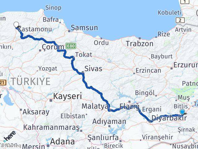 Siirt Baykan Kastamonu Arası Kaç Km - Yol Haritası