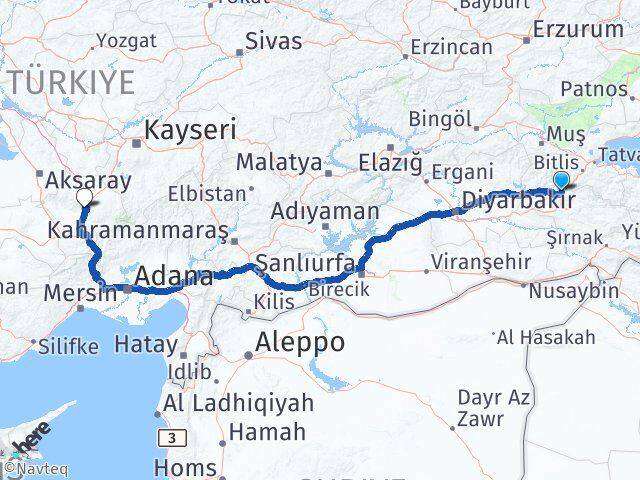 Siirt Baykan Niğde Arası Kaç Km - Yol Haritası