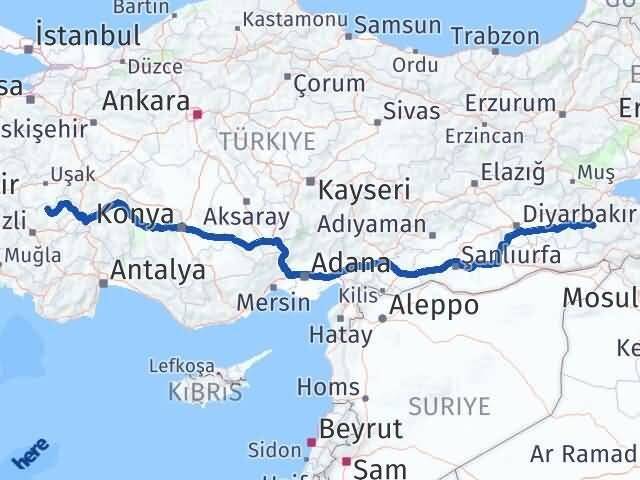 Siirt Bekilli Denizli Arası Kaç Km - Yol Haritası