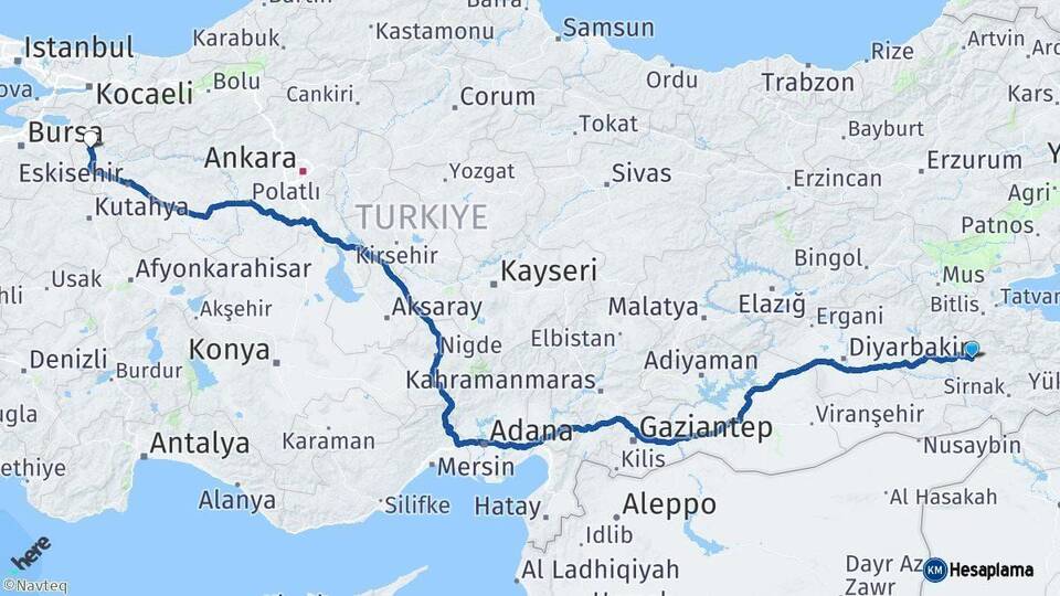 Siirt Bilecik Arası Kaç Km - Yol Haritası