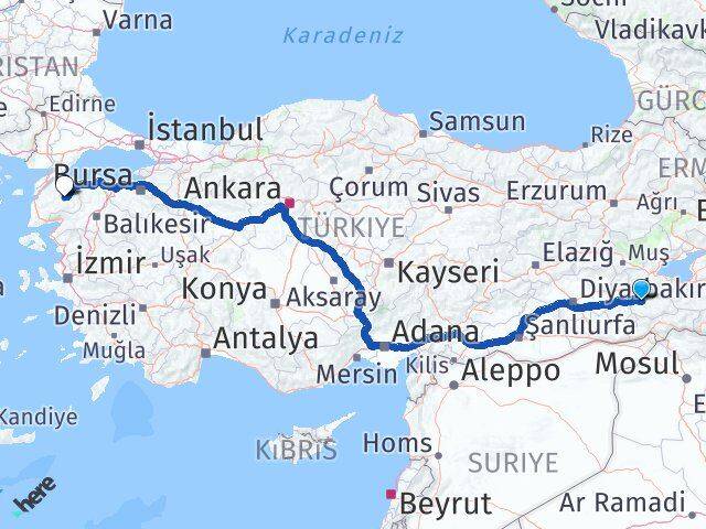Siirt Çan Çanakkale Arası Kaç Km - Yol Haritası
