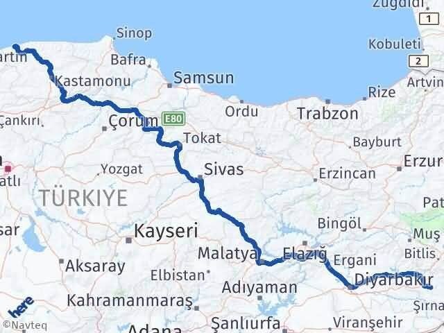 Siirt Cide Kastamonu Arası Kaç Km - Yol Haritası