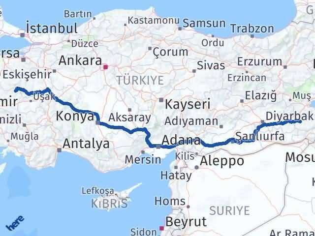 Siirt Demirci Manisa Arası Kaç Km - Yol Haritası