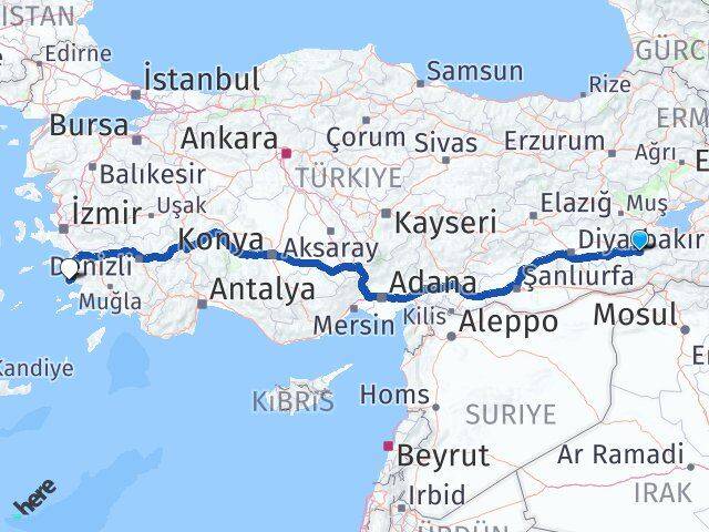 Siirt Didim Aydın Arası Kaç Km - Yol Haritası
