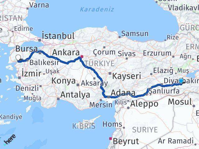 Siirt Edremit Balıkesir Arası Kaç Km - Yol Haritası