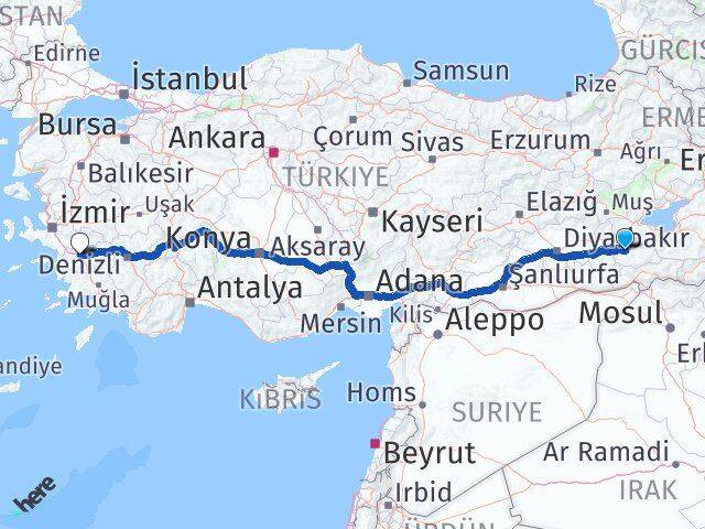 Siirt Efeler Aydın Arası Kaç Km - Yol Haritası