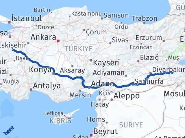 Siirt Emet Kütahya Arası Kaç Km - Yol Haritası