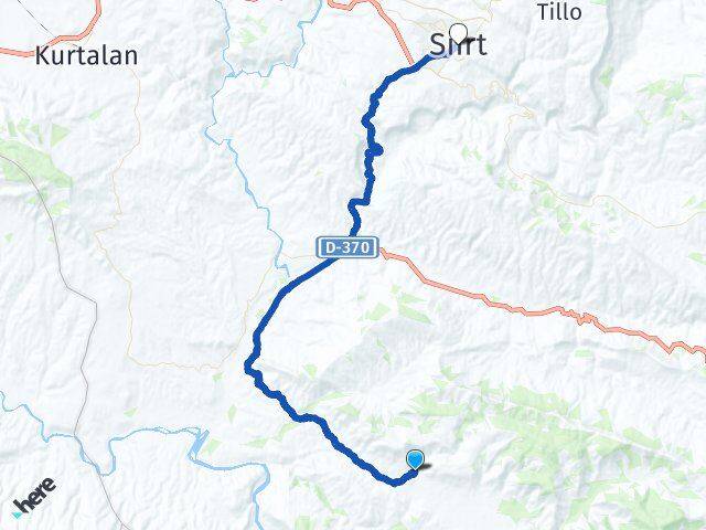 Siirt Eruh Bağgöze Arası Kaç Km - Yol Haritası
