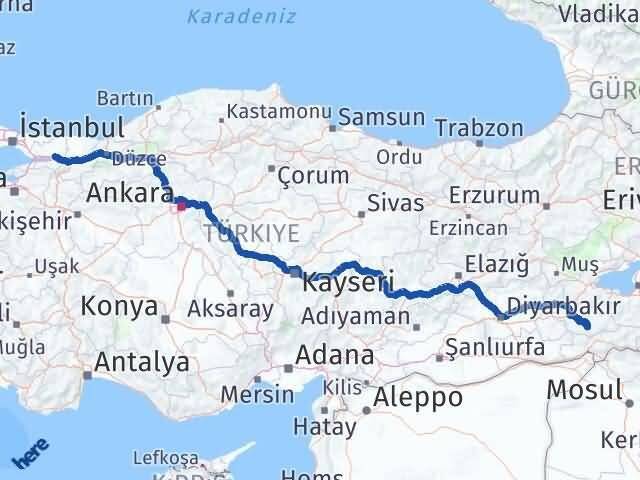 Siirt Eruh Kocaeli Arası Kaç Km - Yol Haritası