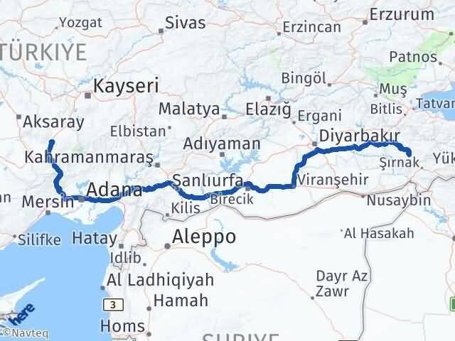 Siirt Eruh Niğde Arası Kaç Km - Yol Haritası