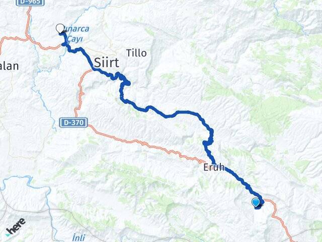 Okçular Siirt Havalimanı Arası Kaç Km - Yol Tarifi