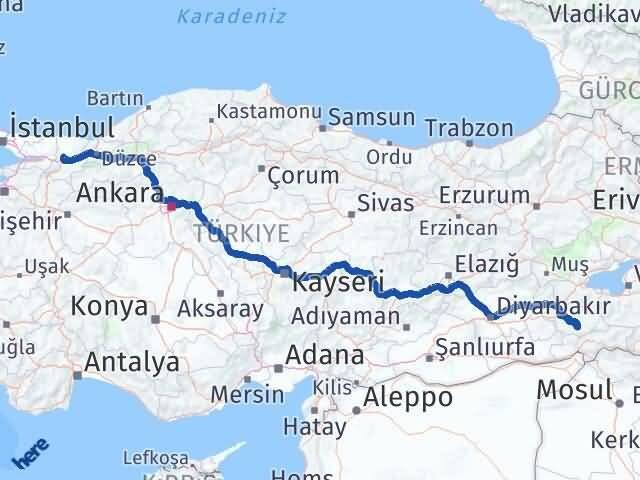 Siirt Eruh Sakarya Arası Kaç Km - Yol Haritası