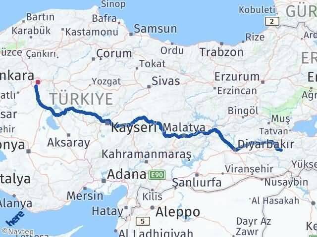 Siirt Gölbaşı Ankara Arası Kaç Km - Yol Haritası