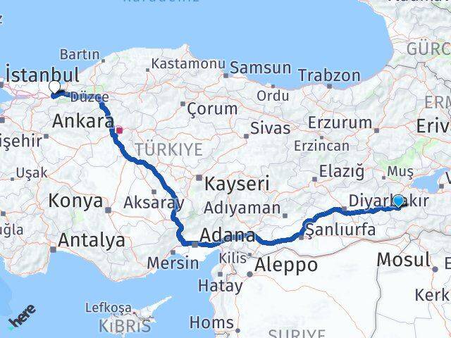 Siirt Hendek Sakarya Arası Kaç Km - Yol Haritası