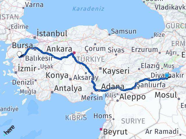 Siirt İvrindi Balıkesir Arası Kaç Km - Yol Haritası