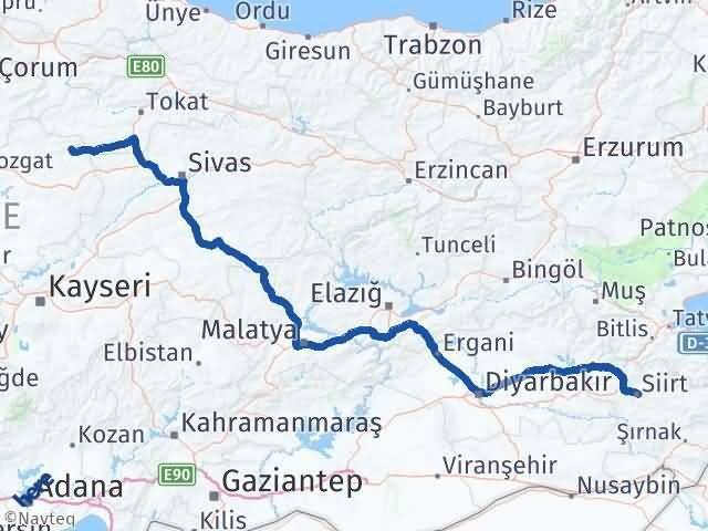 Siirt Kadışehri Arası Kaç Km - Yol Tarifi