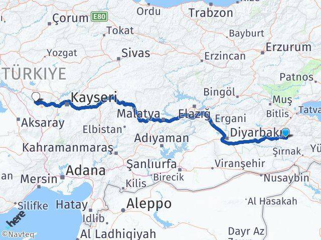 Siirt Kapadokya Havalimanı Arası Kaç Km - Yol Haritası