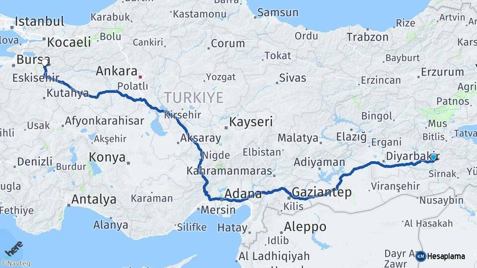 Siirt Kurtalan Bilecik Arası Kaç Km - Yol Haritası