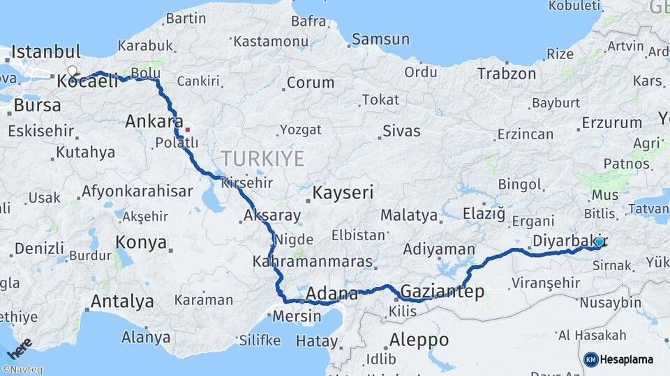 Siirt Kurtalan Sakarya Arası Kaç Km - Yol Haritası