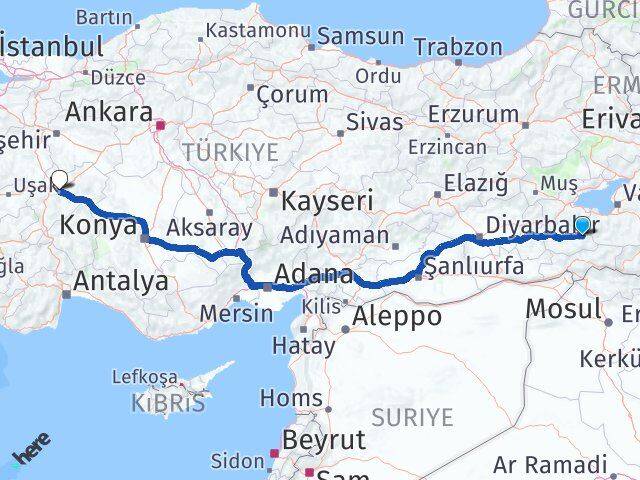Siirt Pervari Afyonkarahisar Arası Kaç Km - Yol Haritası