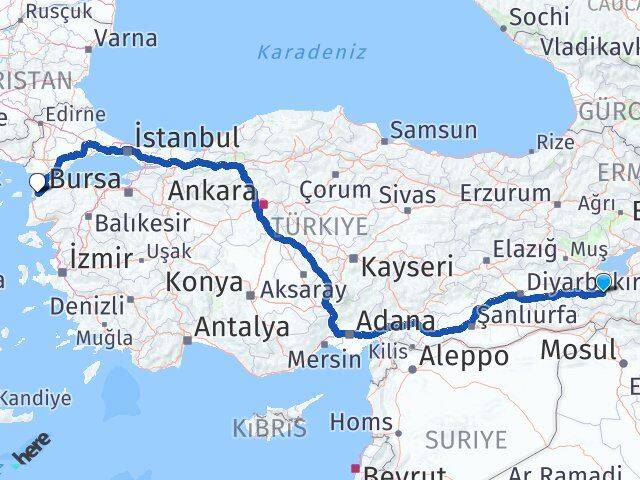 Siirt Pervari Çanakkale Arası Kaç Km - Yol Haritası