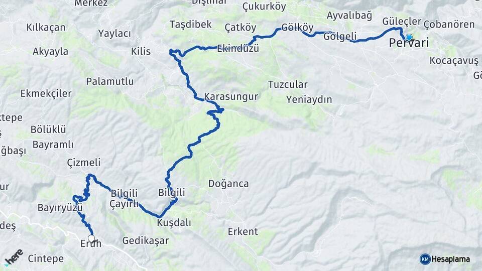 Siirt Pervari Eruh Arası Kaç Km - Yol Haritası