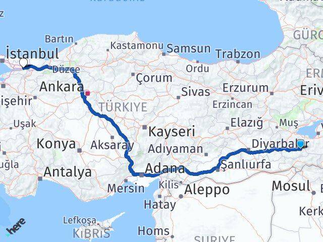 Siirt Pervari Kocaeli Arası Kaç Km - Yol Haritası
