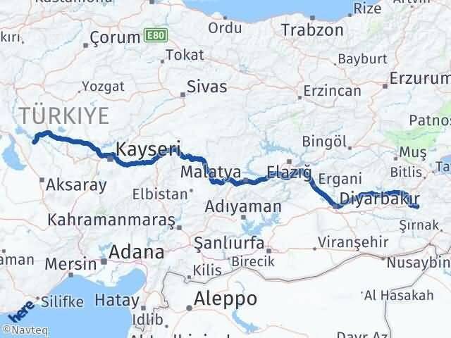 Siirt Sarıyahşi Aksaray Arası Kaç Km - Yol Haritası